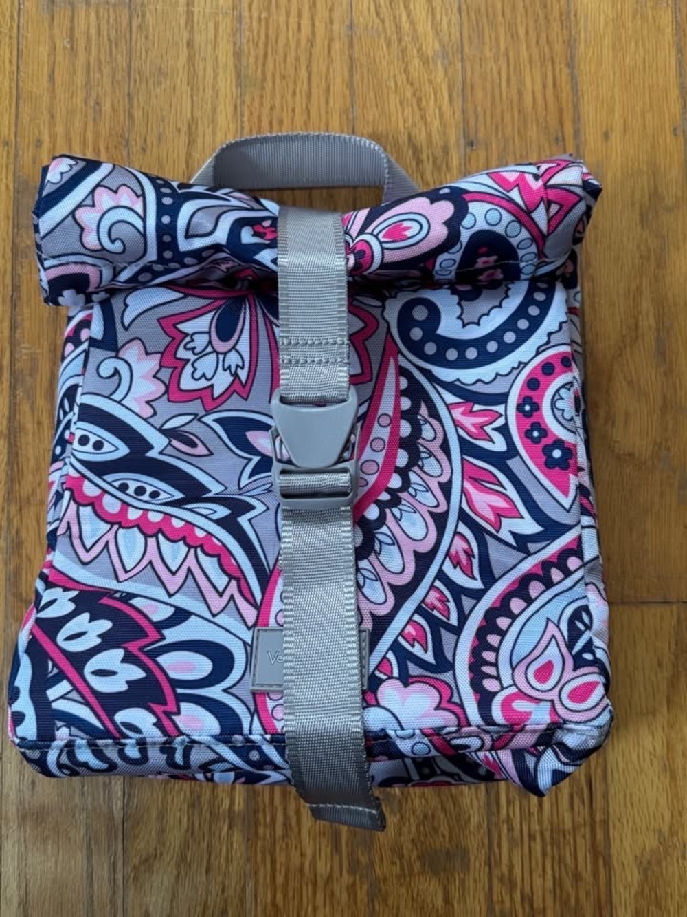 Vera Bradley Pink Paisley Roll-Top Insulated Lunch Bag